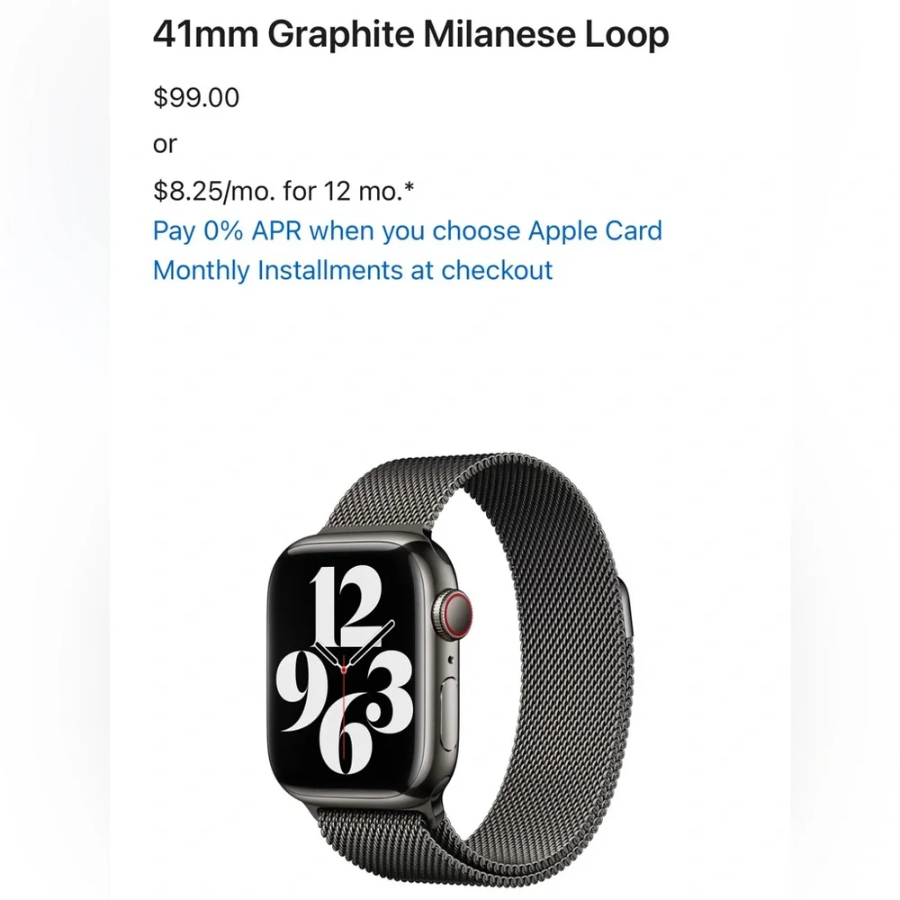 41mm Graphite Milanese Loop Apple Watch Band